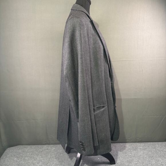 Hugo Boss Blazer Men’s 44L 100% Virgin Wool Ermenegildo Zegna Cloth Herringbone - Picture 4 of 16